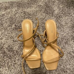 Express Tan Strappy Women's Heels